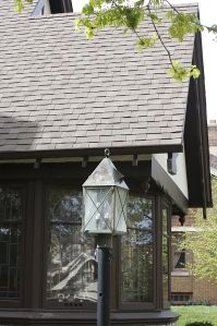 Close up of Lancaster Lantern on a post