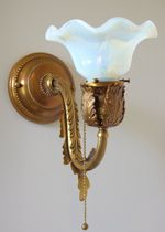 Opaline Ruffle Shade On Custom Sconce.jpg