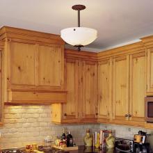 Tuscany™ Family Alabaster Pendant with Ornate Single-Stem Illuminates Kitchen