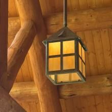 Exterior Pendant Light Provides Light for Rustic Space
