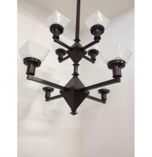 Golden Gate Chandelier customized for high wattage, large CFL or LED light bulbs