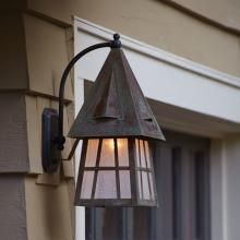 Close-up of European Country™ Exterior Wall Light on Garage