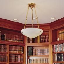 Hampton™ Family Alabaster Pendant Light Illuminates A Library