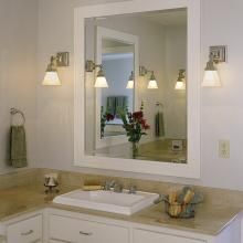 Polished Nickel Oak Park™ One Light Sconces Light Bathroom