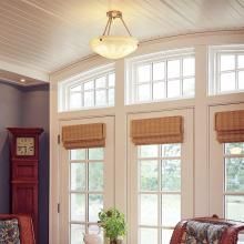 Palladian™ Family Alabaster Pendant Light Illuminates a Cheery Family Room