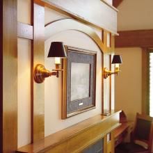 Shoreland™ One Light Sconces with electric candle Light Bedroom Fireplace Mantel