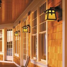 Porch Overlooking Lake Lit with Several Stamford Lanterns