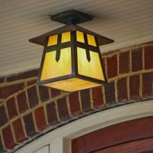 Front Entry of Bungalow Lit with Stamford Lantern