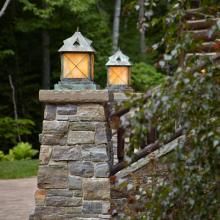 Large Scale Stonehaven™ Lantern 14" Wide Exterior Pier Lights on Tapered Columns