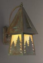 Handcrafted European Country Lantern with custom Pine Tree Overlay
